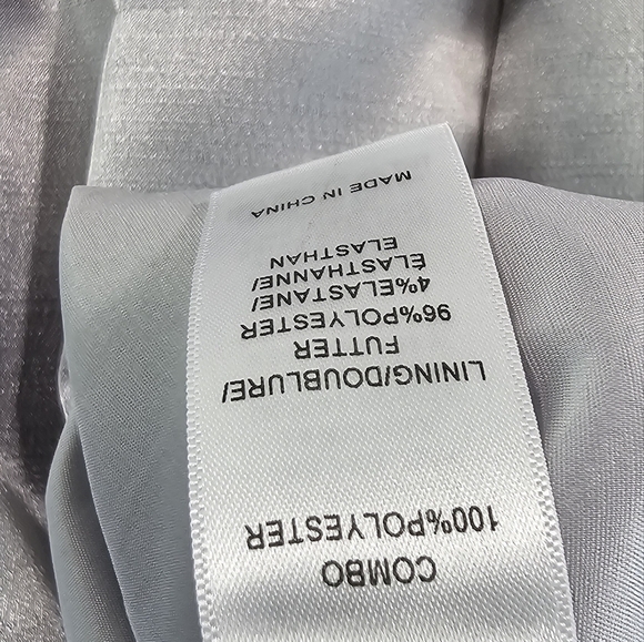 Adrianna Papell Dress Jacket Set Womens 12 Gray Metallic Satin Mother Of Bride - Picture 8 of 15